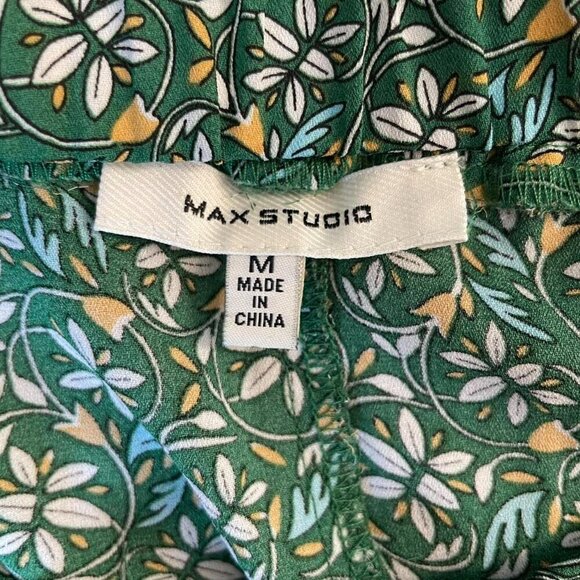 Max Studio Green Floral Button Front Maxi Skirt Womens SIze Medium - Picture 4 of 4